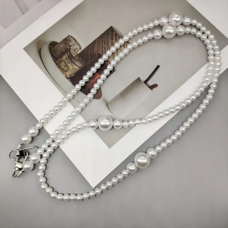 Pequenos presentes para festas de festival para amigos, crossbody longo de pérolas de alta qualidade, bolsa de corrente portátil, corrente de celular, versátil e un