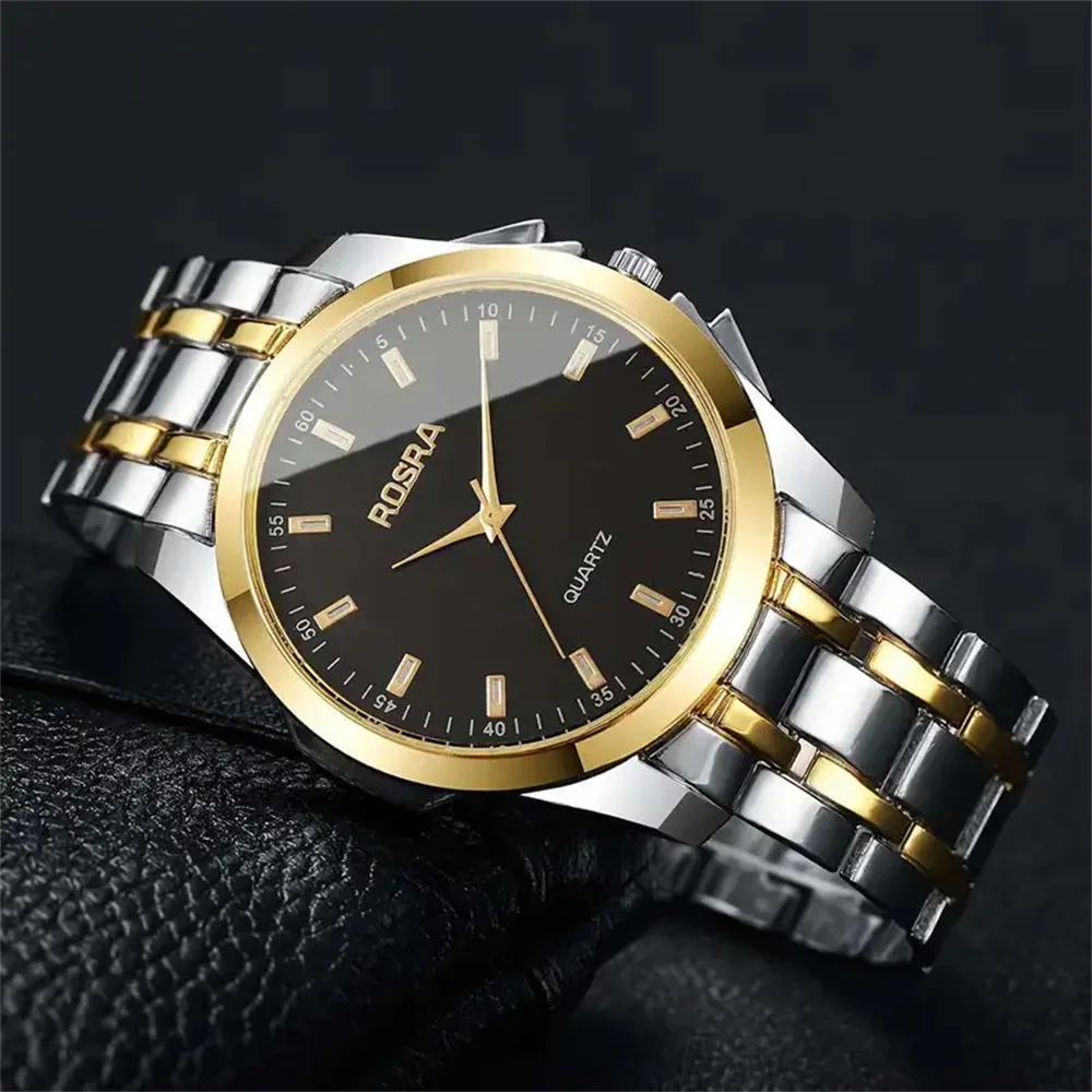 Fashionable and simple couple quartz watch set - 2 pieces/set, elegant dial design, business style