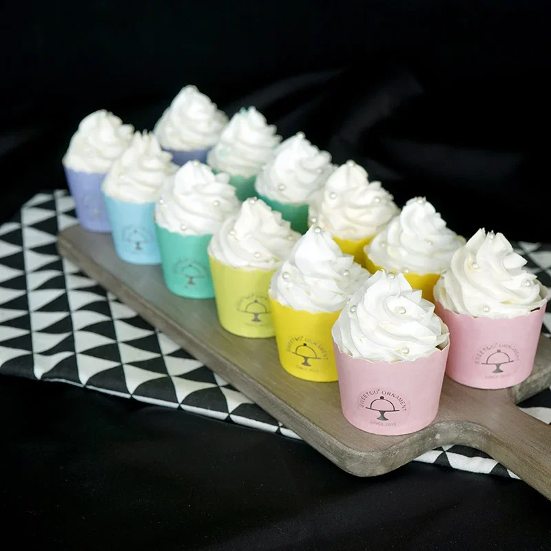 

Cute Simulation Cup Ice Cream Exquisite Artificial Cup Cake Romantic Wedding Decoration Photo Prop Cake Shop Window Display