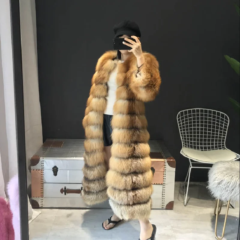 Natural Fox Fur Silver Fox Coat Women\'s Short Winter Beautiful 100% Real Red Fox Fur Genuine Leather Keep Warm Fashion