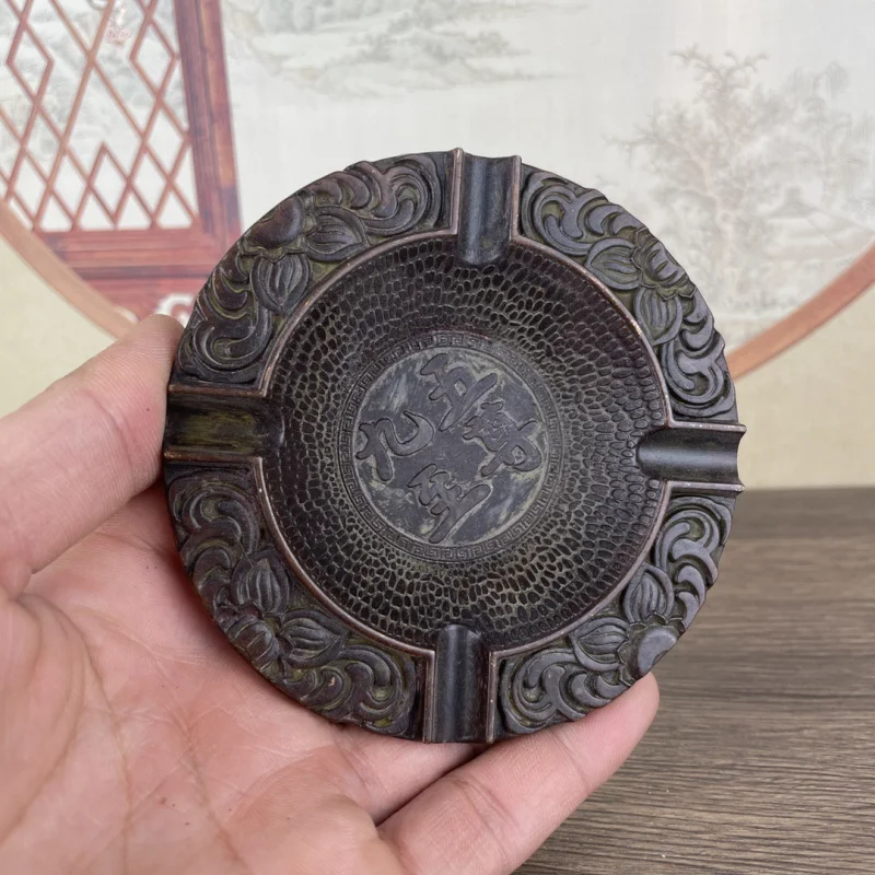 

Vintage Patina Pattern Ashtray Ornament New Chinese Style Retro Antique Home Office Coffee Table Desktop Decoration