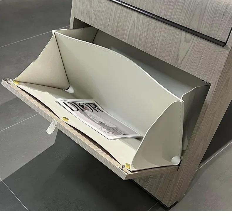 Modern French desk Italian solid wood saddle leather designer table