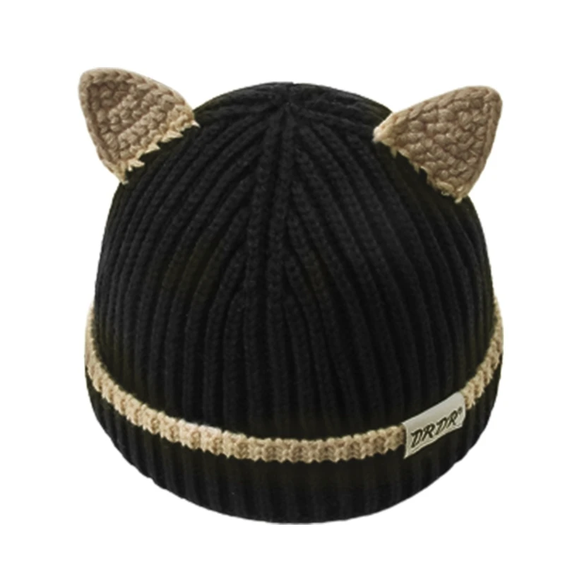 for Cat Ears Beanie Hat Children Knitted Hat Beanie Hat Daily Wear Unisex Baby for Halloween Christmas New Y