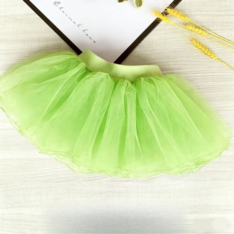 Girls 4 Layers Tulle Tutu Skirt Kids Ballet Mesh Half Skirt Fluffy Short Skirt Princess Party Stage Dance  Daily Casual Wear