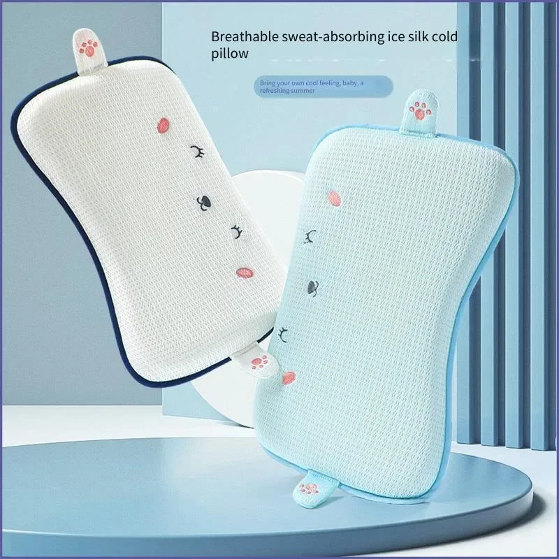 

0-3Y Children's Summer Pillow - Sweat-Absorbing Breathable Baby Pillow Hollow Design for Neck & Spine Protection Sleep Pillow