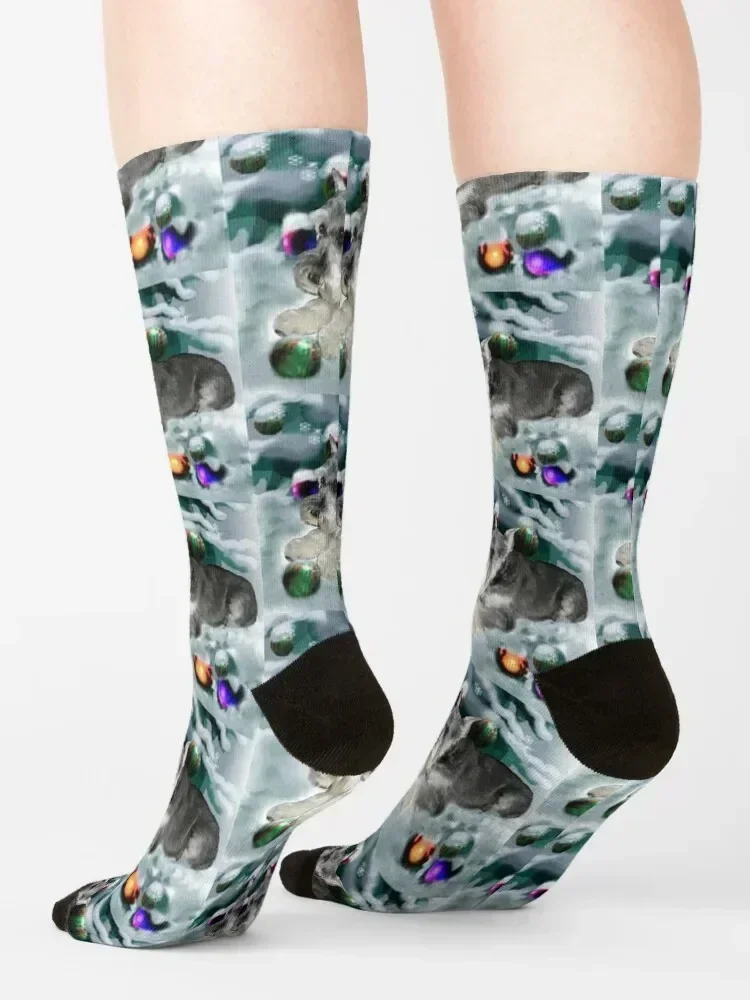 Calcetines Schnauzer en miniatura para regalo de Navidad, calcetines cortos de Año Nuevo para hombre y mujer