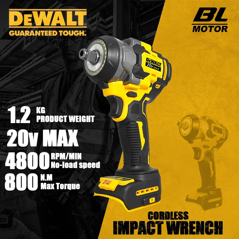 DEWALT Brushless Cordless 20V Impact Wrench Power Tools 4800RPM High Power Multifunction Wrench For Dewalt Battery