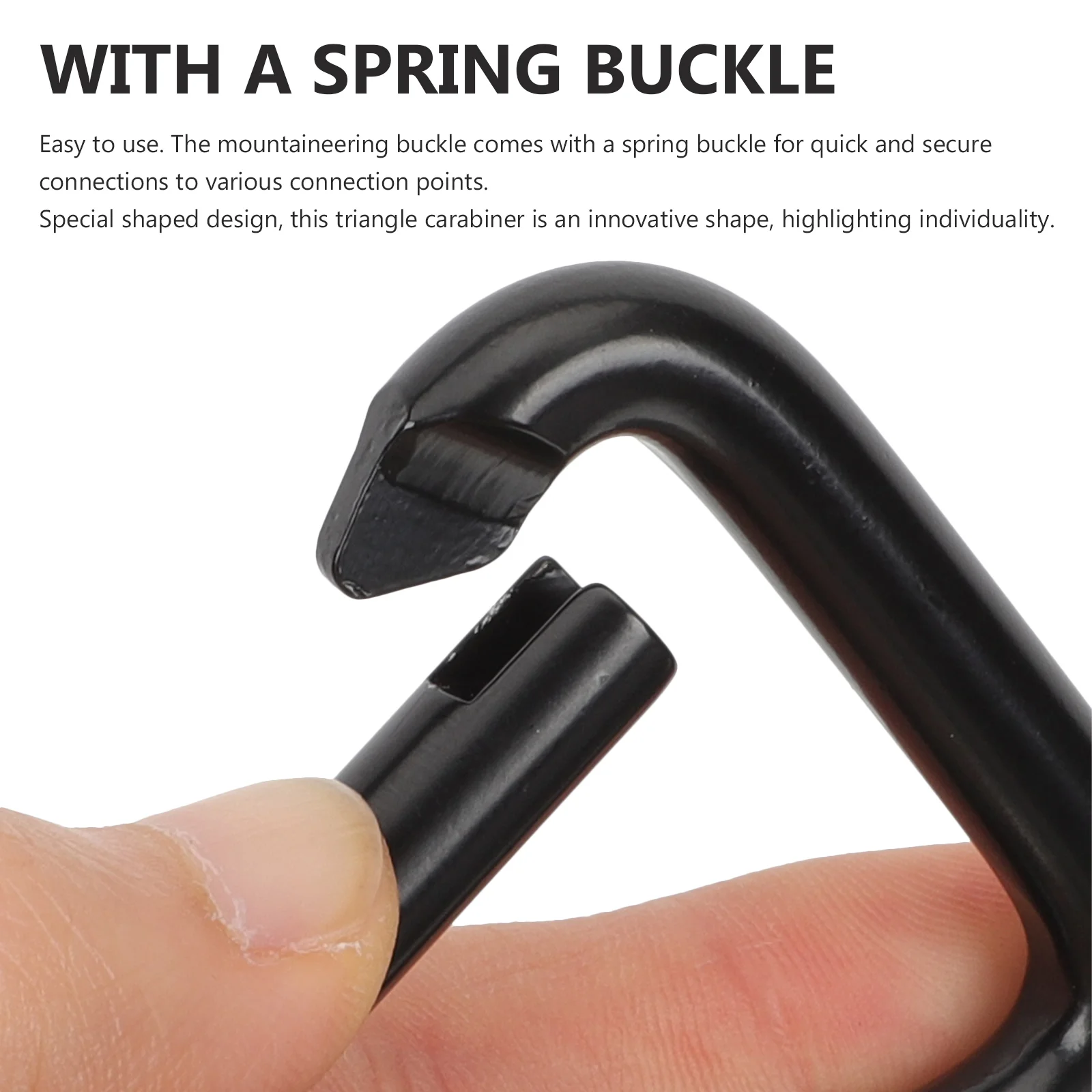 3 Pcs Button Triangle Carabiner Hooks Keychain Mountain Aluminum Alloy Large Heavy Duty Clip