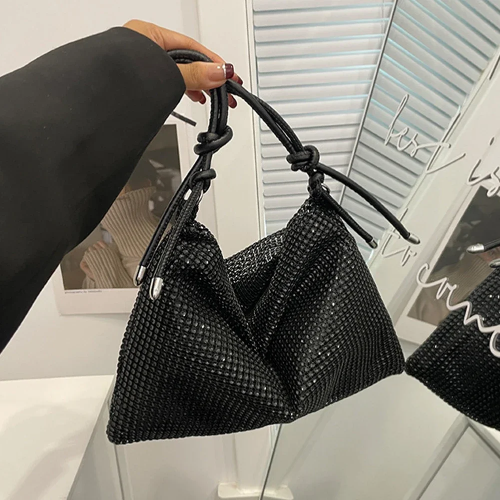 Bolso de mano de noche con diamantes de imitación para mujer, bolso de mano brillante, bolso para cena, fiesta, boda, elegante, brillante, hombro,