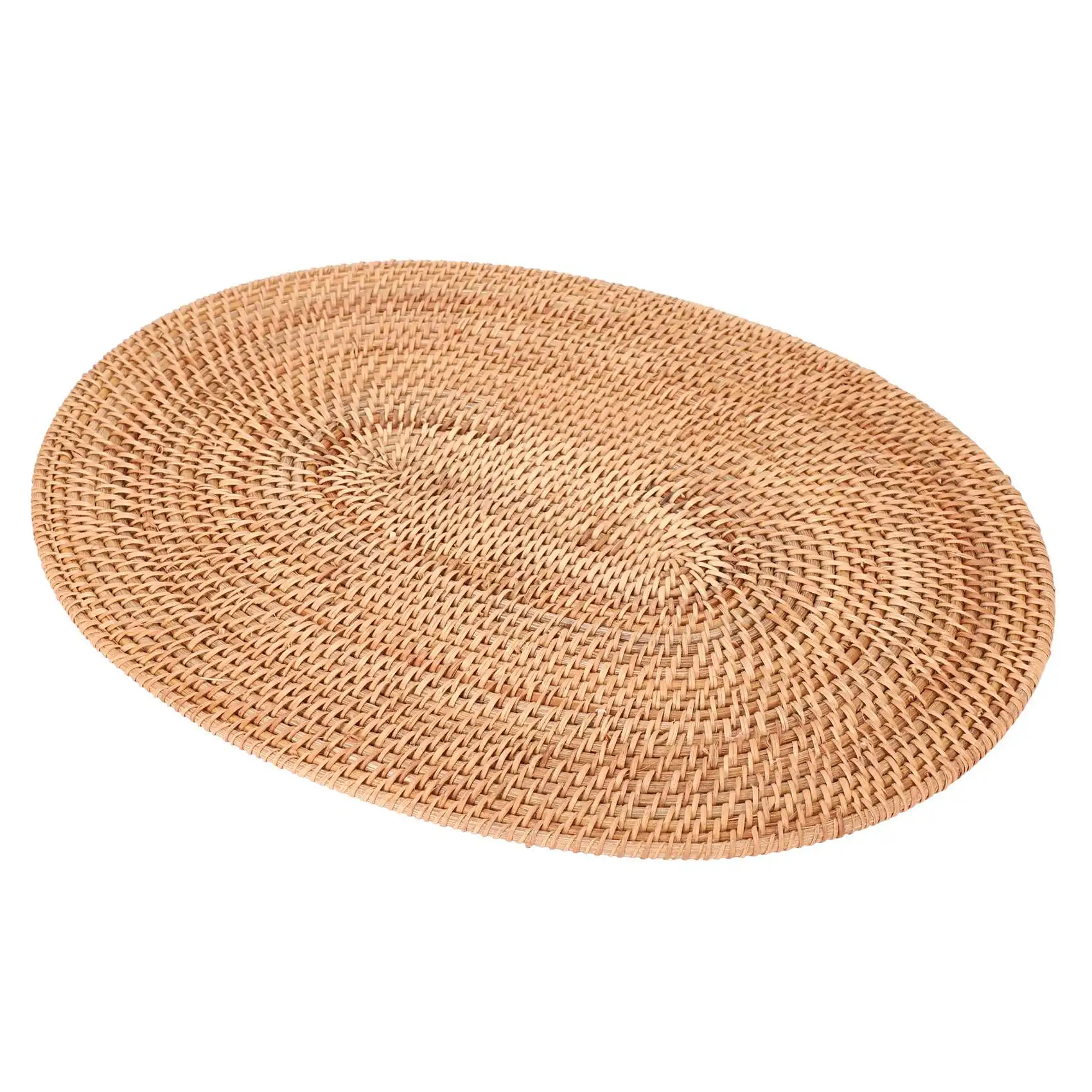 AA05 Rattan Woven Placemats Oval Round Table Mats Non Slip Heat Resistant Place Mat Natural Multipurpose Placemat 30X40cm