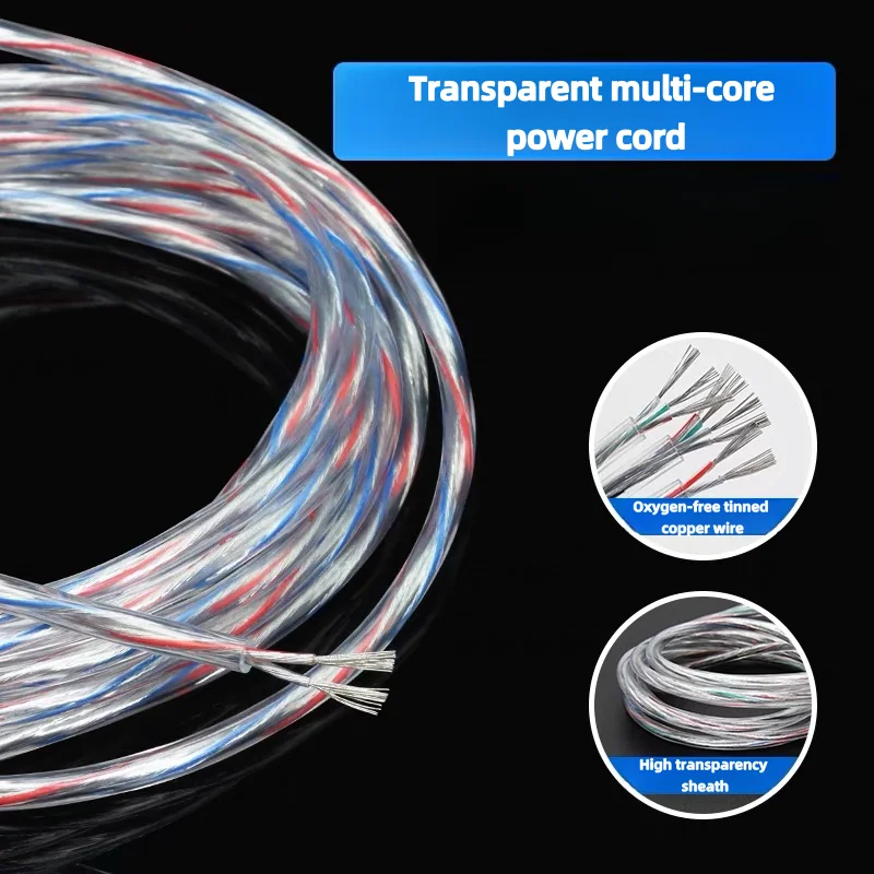 

1/2/5M Transparent Power Cord 28/26/24/22/20/18/16AWG PVC Insulation Tinned Copper Cable 2 3 4 5 Cores LED Light Wire Line