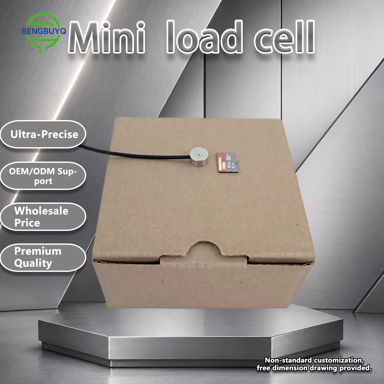 Micro Load Cell 5kg 10kg 20kg 30kg 50kg Miniature Compression Pressure Sensor Stainless Steel Force Transducer 10mm