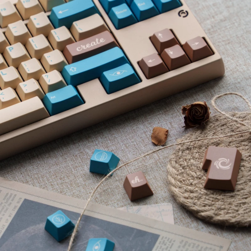 MiFuny GMK Earth Tones Theme Keycaps Set PBT Cherry Profile Dye Sublimation Custom Key Caps Mechanical Keyboard Accessories Gift