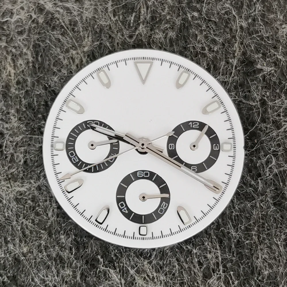 29.5mm VK63 Dial and hands DTN Panda Dial Suitable For VK63a Movement Strong C3 Green Luminous  Watch Accessories