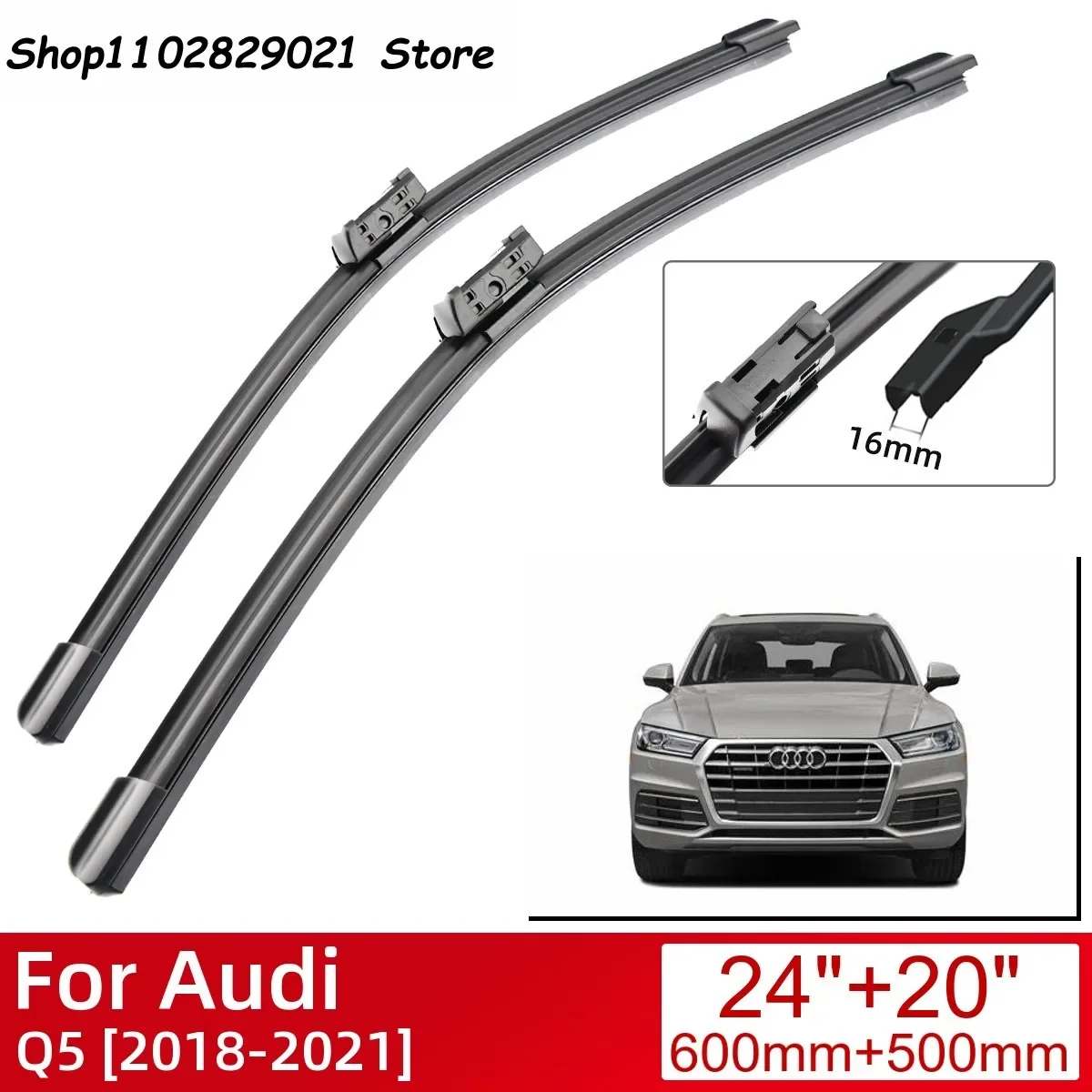 For Audi Q5 2018-2021 Car Accessories Front Windscreen Wiper Blade Brushes Wipers 2021 2020 2019 2018