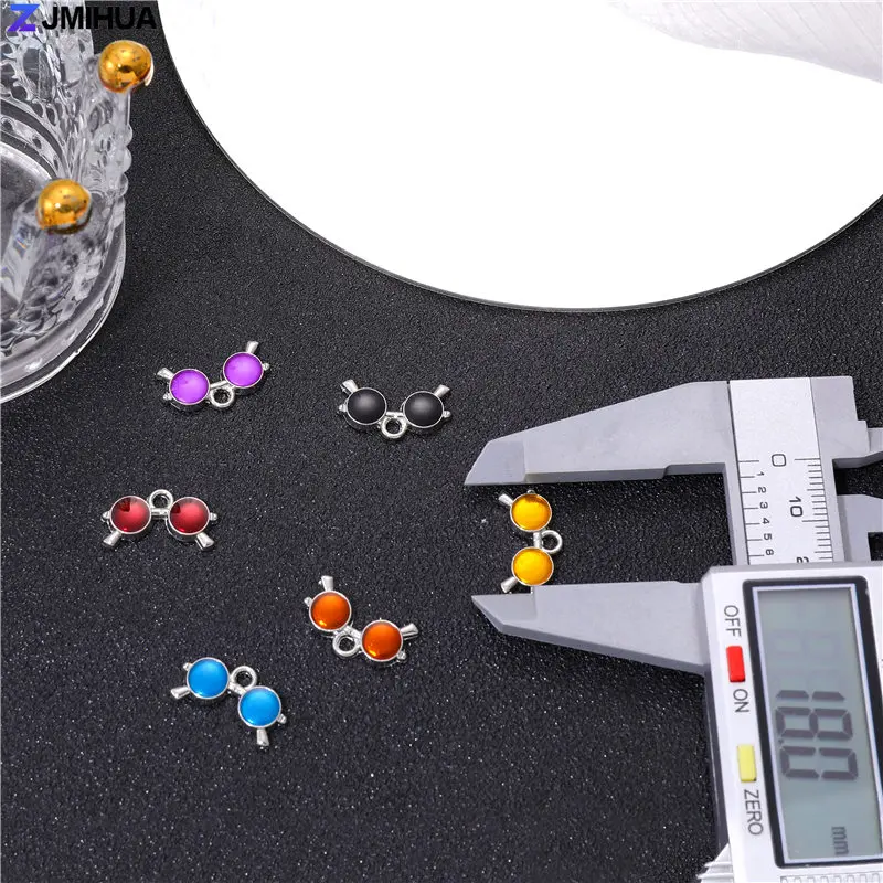 15pcs Enamel Charms 10x18mm Goggles Pendants For Jewelry Making Findings DIY Earrings Bracelets Supplies Handmade Accessories