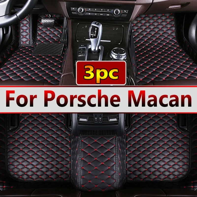 Car Floor Mats For Porsche Macan 95B 2018 2017 2016 2015 2014 Leather Car Mats Full Set Tapis Voiture Car Accessories Interior