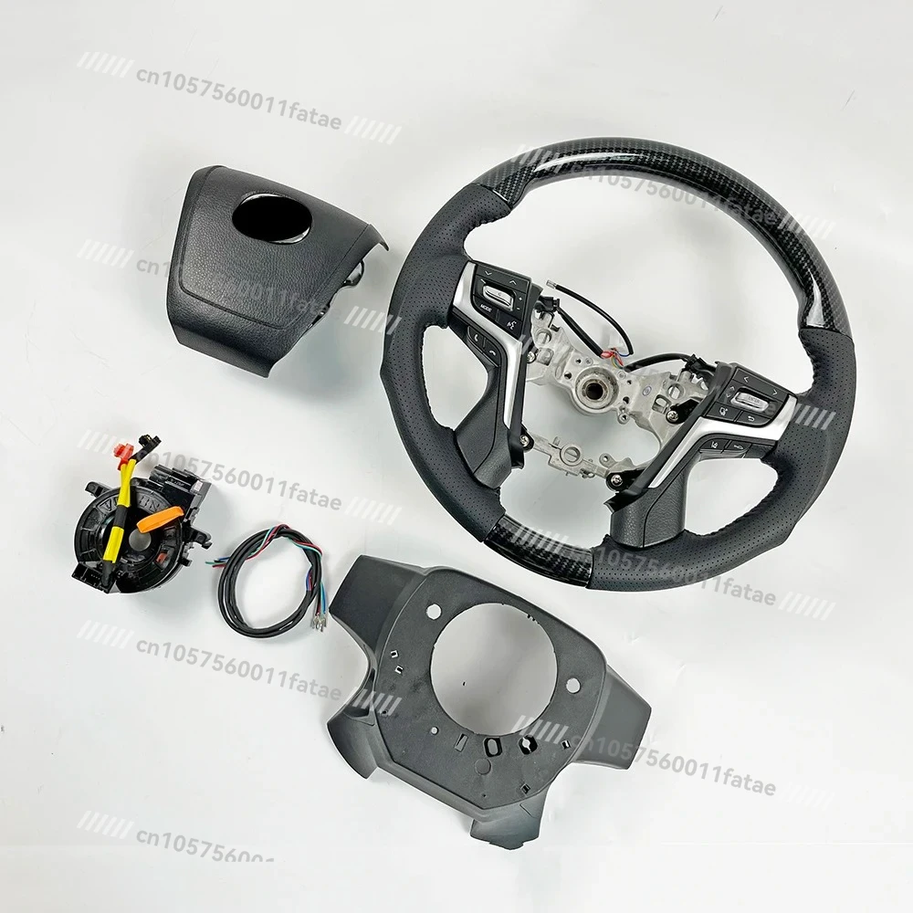 

Carbon Fiber Leather Aluminum Alloy Steering Wheel Complete ，Kit for To Yota Land Cruiser 70 200 Accessories