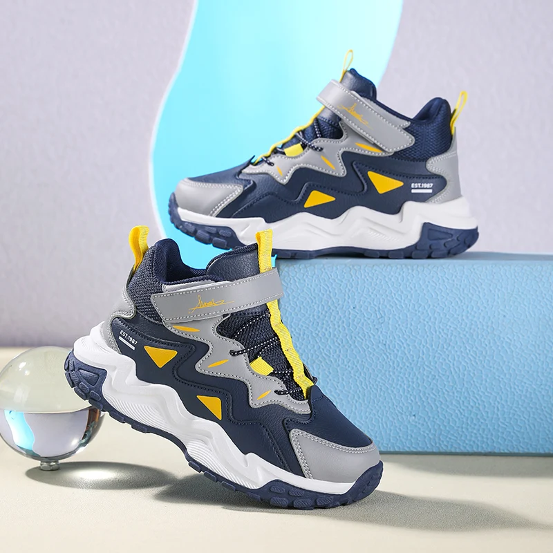 2025年秋冬キッズシューズ、新作レザーカバー、男の子用ランニングシューズ、滑り止め、おしゃれでカジュアルなアウトドアスニーカー-キッズ-スニーカー-キッズキャンバス靴-スニーカー-キッズ-スニーカー-レディース-kids-shoes