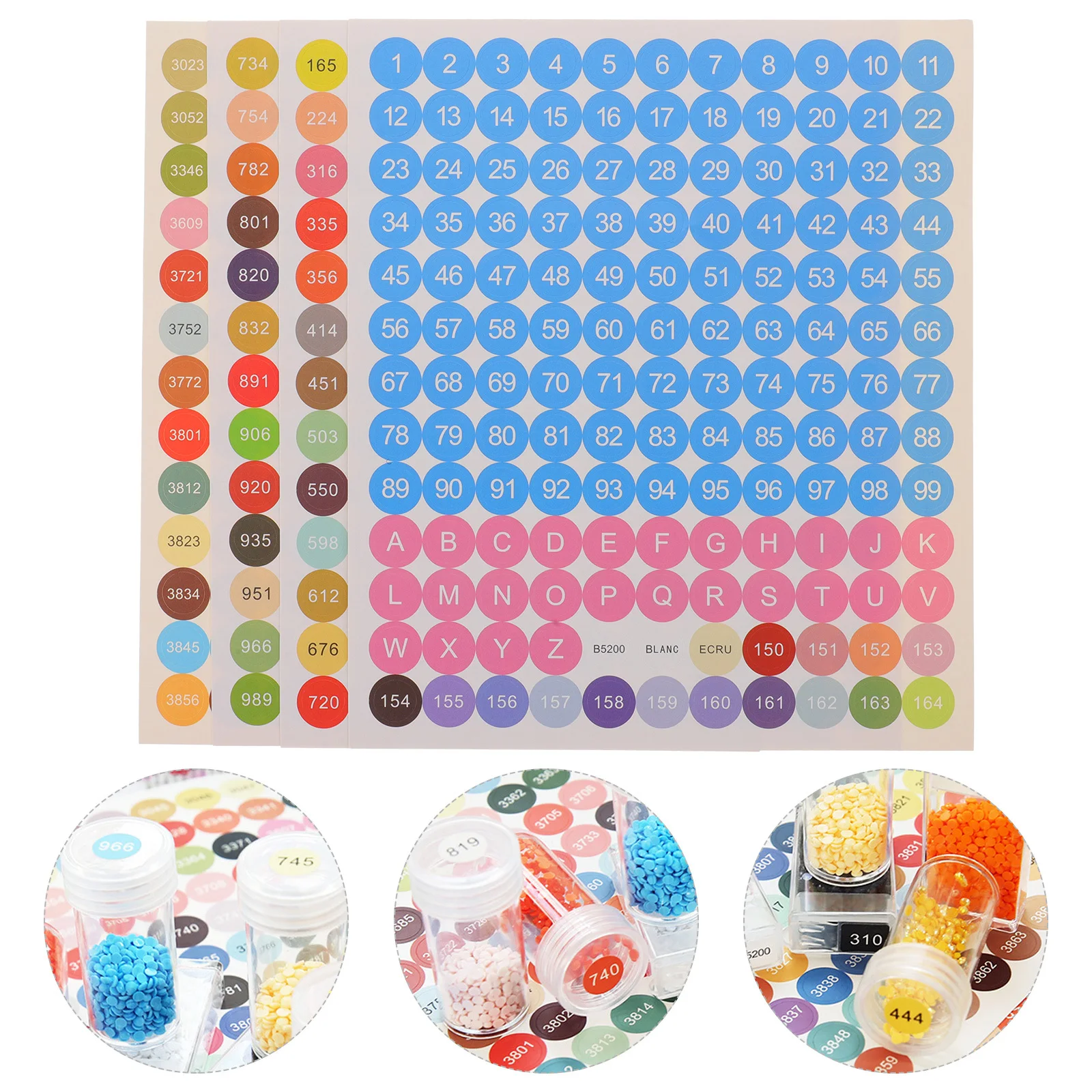 

2 set Colorful Number Stickers Round Self-Adhesive Labels For Bedroom Storage Organization Diy Marking Stickers Craft Supplies