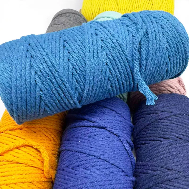 

100M/Roll 3mm Cotton Rope Colorful String Thread for Party Wedding Thread DIY Crafts Braided Twisted Cotton Home Textile Decor