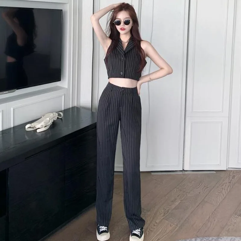 

Комплекты широких брюк для женщин, комплект одежды из 2 предметов, тренд 2025, новинка в одинаковых групп, оптовая продажа, объемный верх и низ брюк для женщин