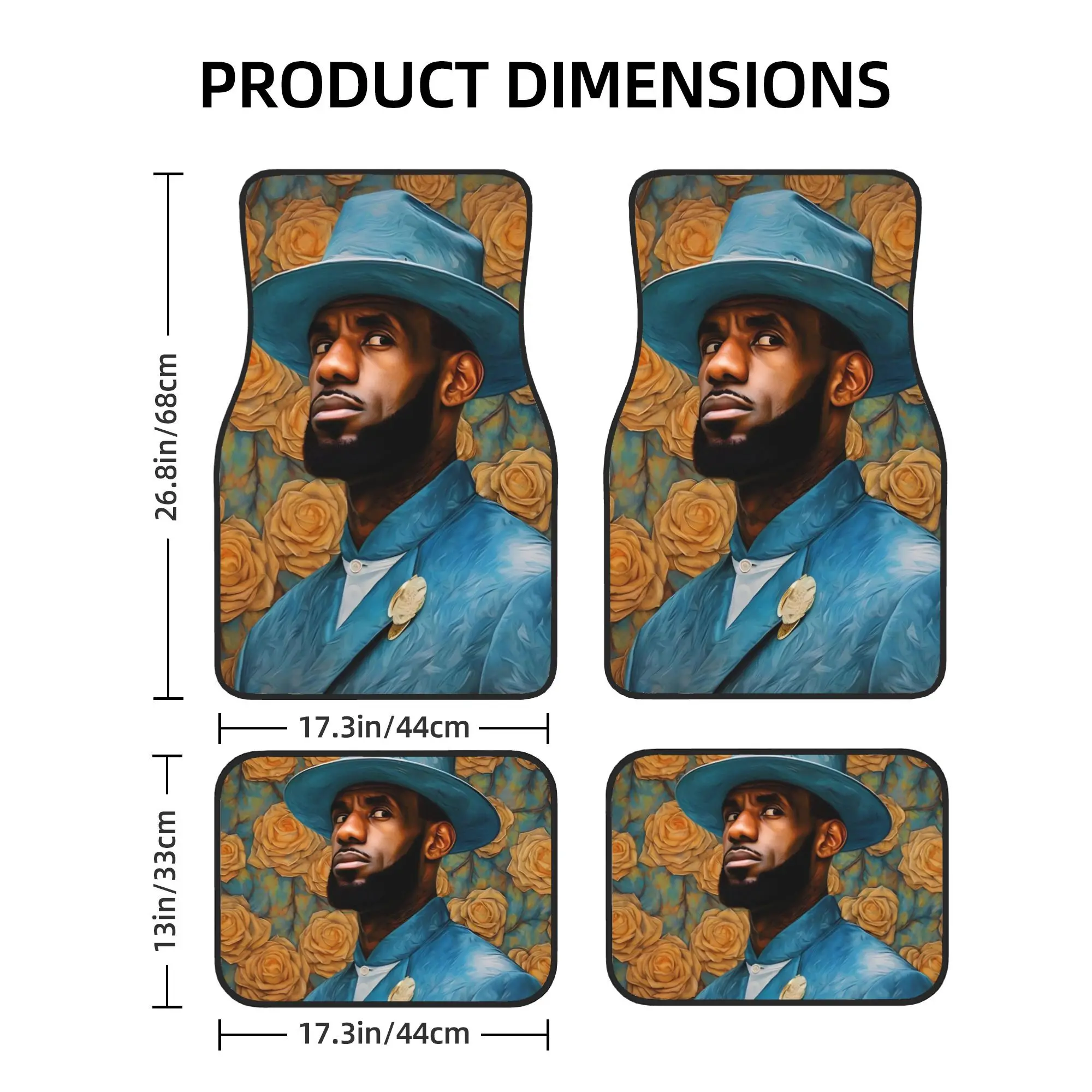 'S Stance Complete Four Piece Car Mat Set | Stylish Sports-Inspired Design, Polyester Fiber, Universally Applicable For Trendy D
