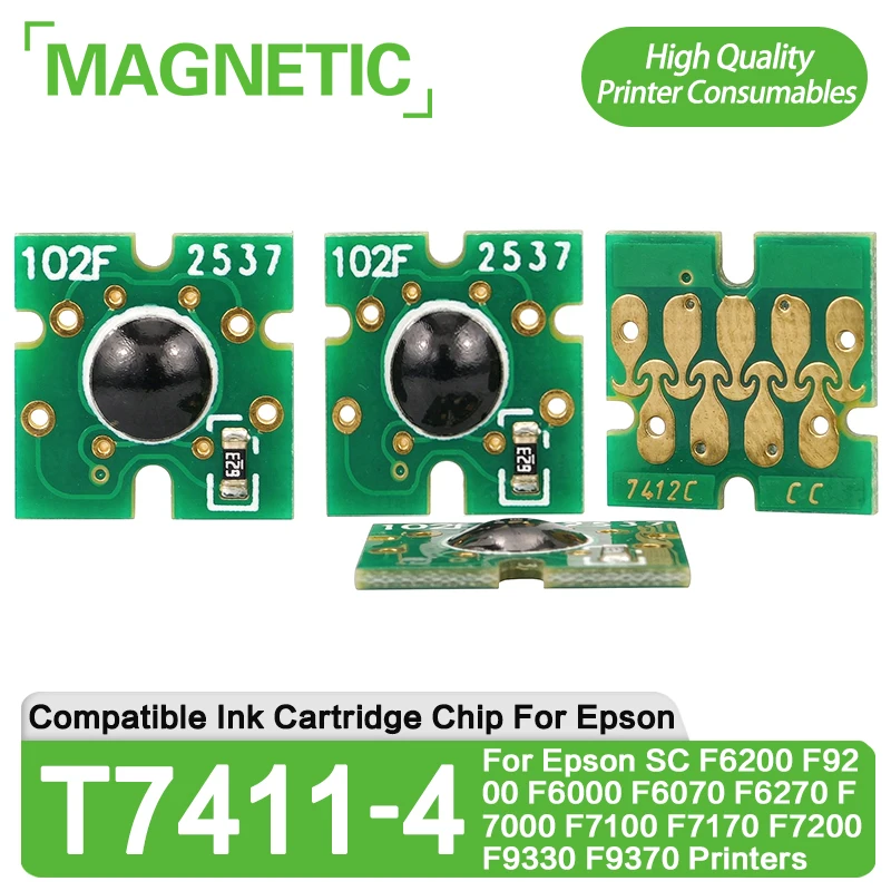 T7411 T7412 T7413 T7414 T741X Ink Cartridge Chip For Epson SC F6000 F6070 F6200 F6270 F7000 F7070 F7100 F7170 F7200 F7270 F9300