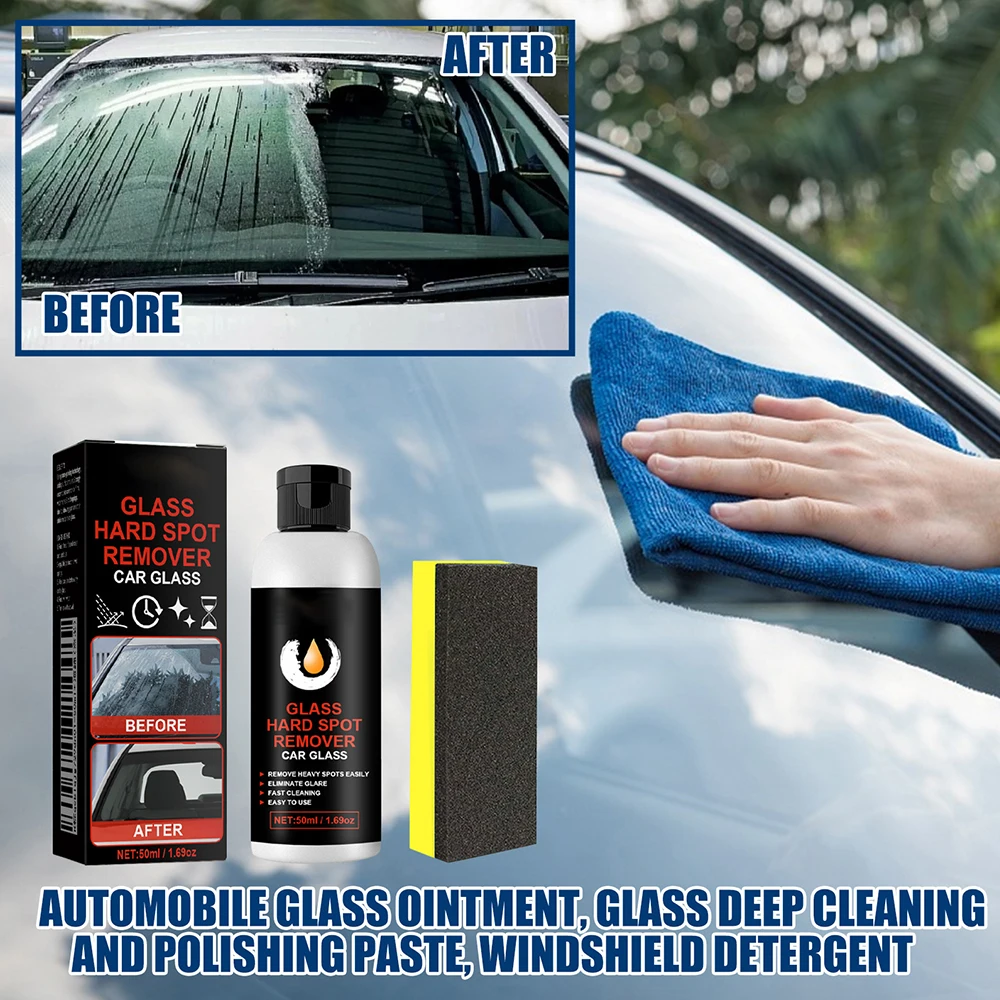 50ml Car Glass Deep Cleaning Polishing Paste Ceramic Coating For Auto Detailing Hard Water Spot Remover Vehicle Glass Cleaner