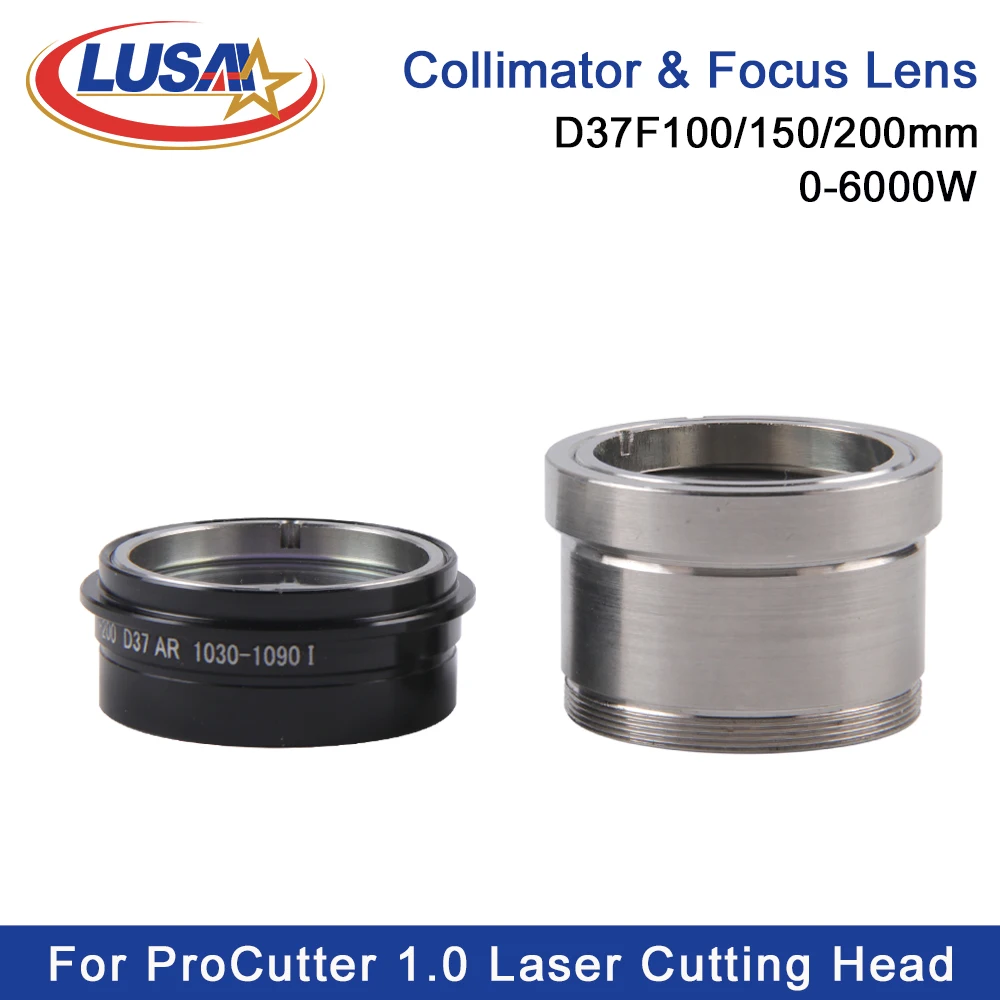 

LUSAI Fiber Laser Precitec Focusing Lens Collimating Lens D37 with Lens Holder for ProCutter 1.0 Laser Cutting Head 0-6KW