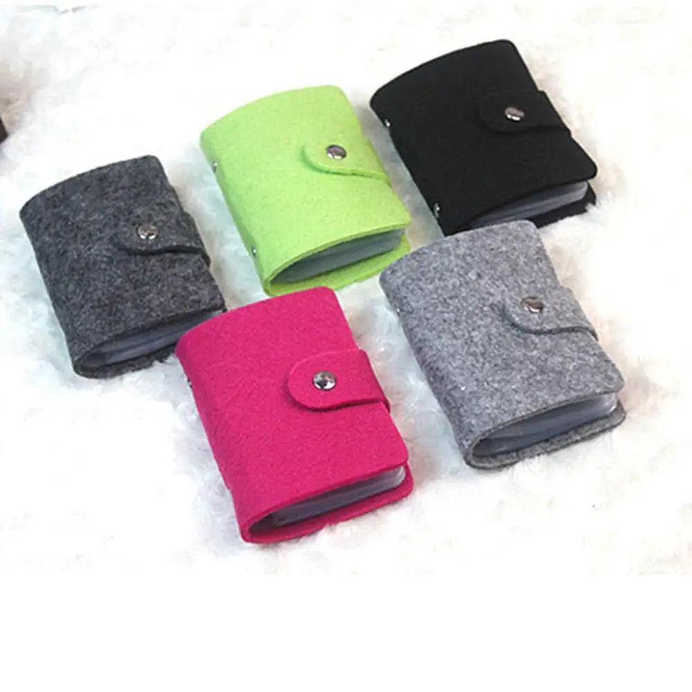 Korean Felt ID Card Holder Bank Credit Card Box Multi Slot Slim Card Case Women Wallet Business Card Cover Mini Idol Album