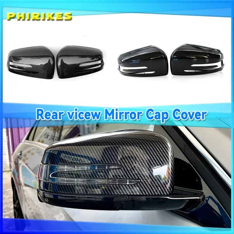 Side Mirror Cap Covers Black For Mercedes BENZ W176 W246 W212 W204 C117 X156 X204 W221 C218 A B C E S CLA GLA GLK Class