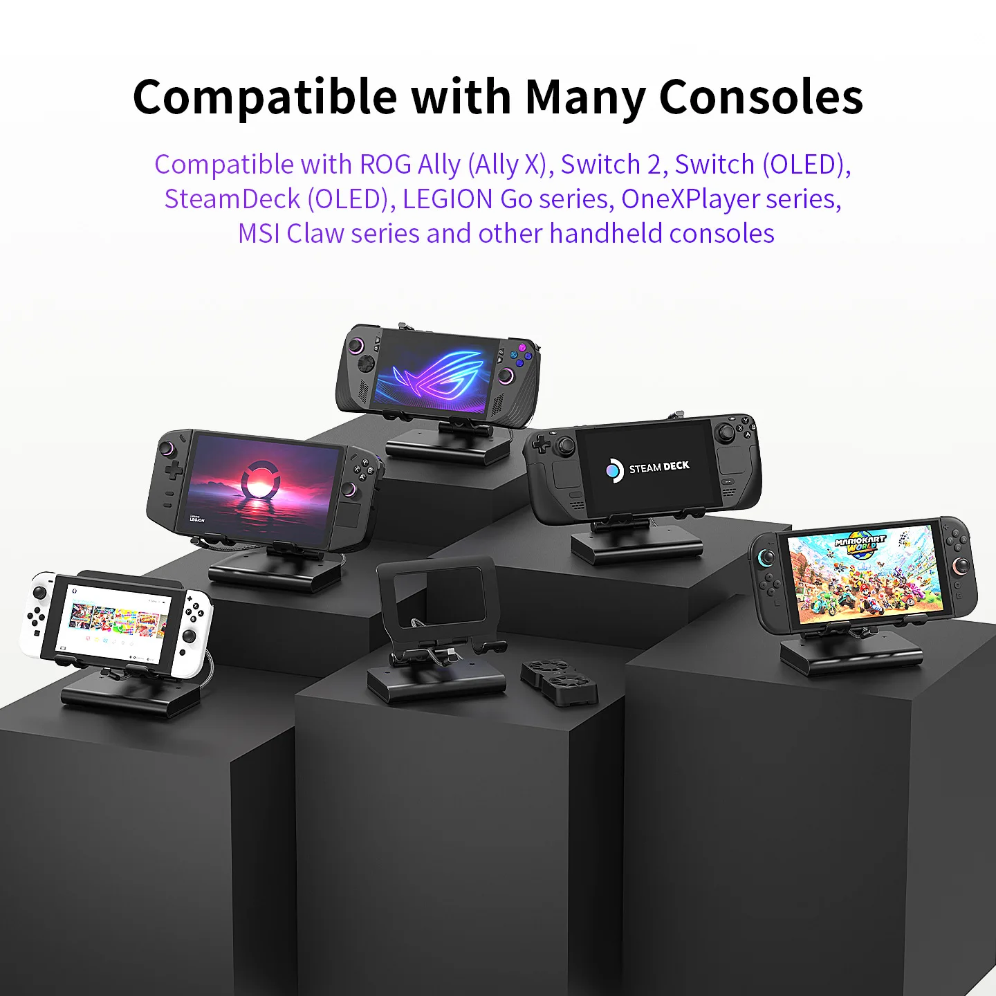 4K@144Hz Docking Station for Nintendo Switch 2, Foldable Dock with 4K@144Hz HDMI 3 Speed Dual Fan Cooling for Nintendo Switch 2