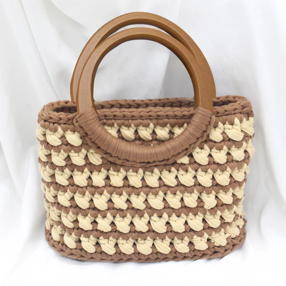 D Shaped Wooden Purse Handle Woven Bag Handle Tote Handle For Crocheted Knitted Bag Straw Bag Replacement Handcraft Accessories