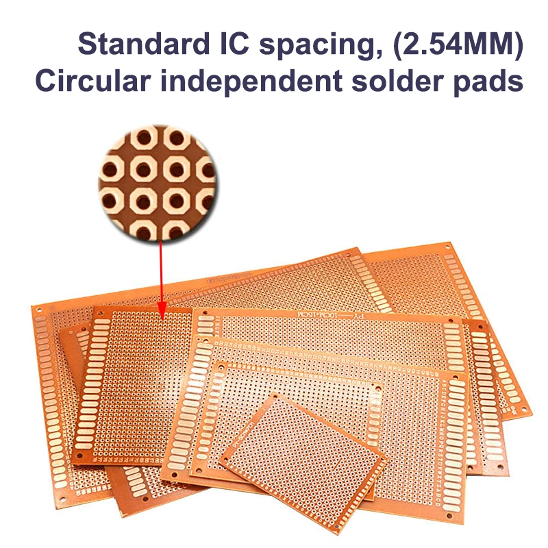 1pc PCB Universal Board Single PCB Board Prototype Perforated Grid Board Kit Experimental Bakelite Copper Plate Circuit Board