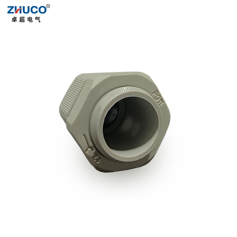 Zhuco 10 peças pg11 5-10mm cinza kit de conector de cabo ajustável à prova d'água cabo sobre glândula juntas de nylon de plástico com junta de borracha