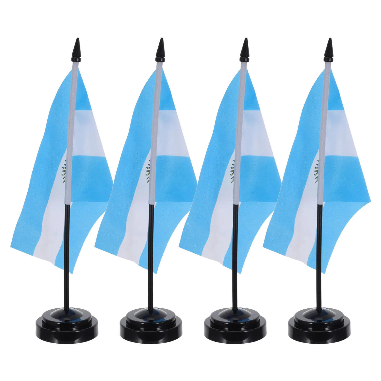 4Sets Argentine Table Flags Vivid Colors Small Flags with Stands Desk Decoration Festival Celebrations Banner