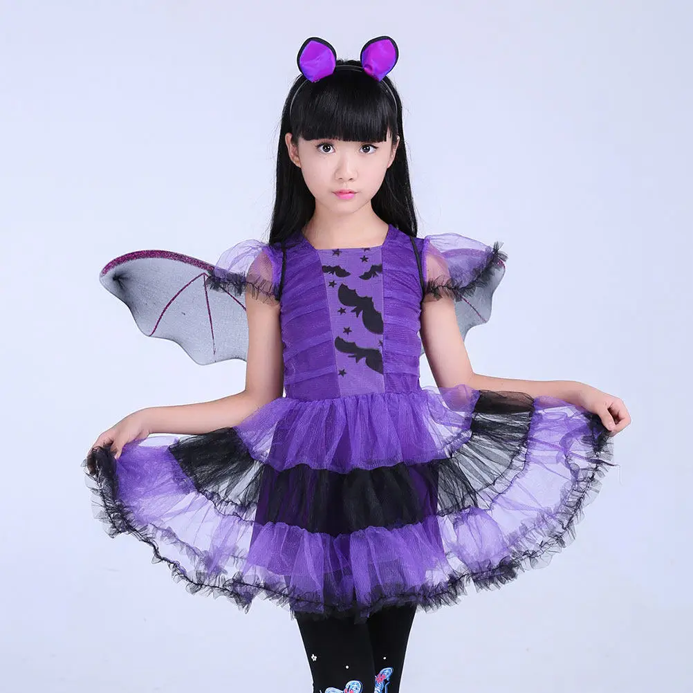 

Halloween Witch Cloak Kids Cosplay Costume Set Safe Durable Material No Fading Deformation Lightweight Dreamlike Beauty