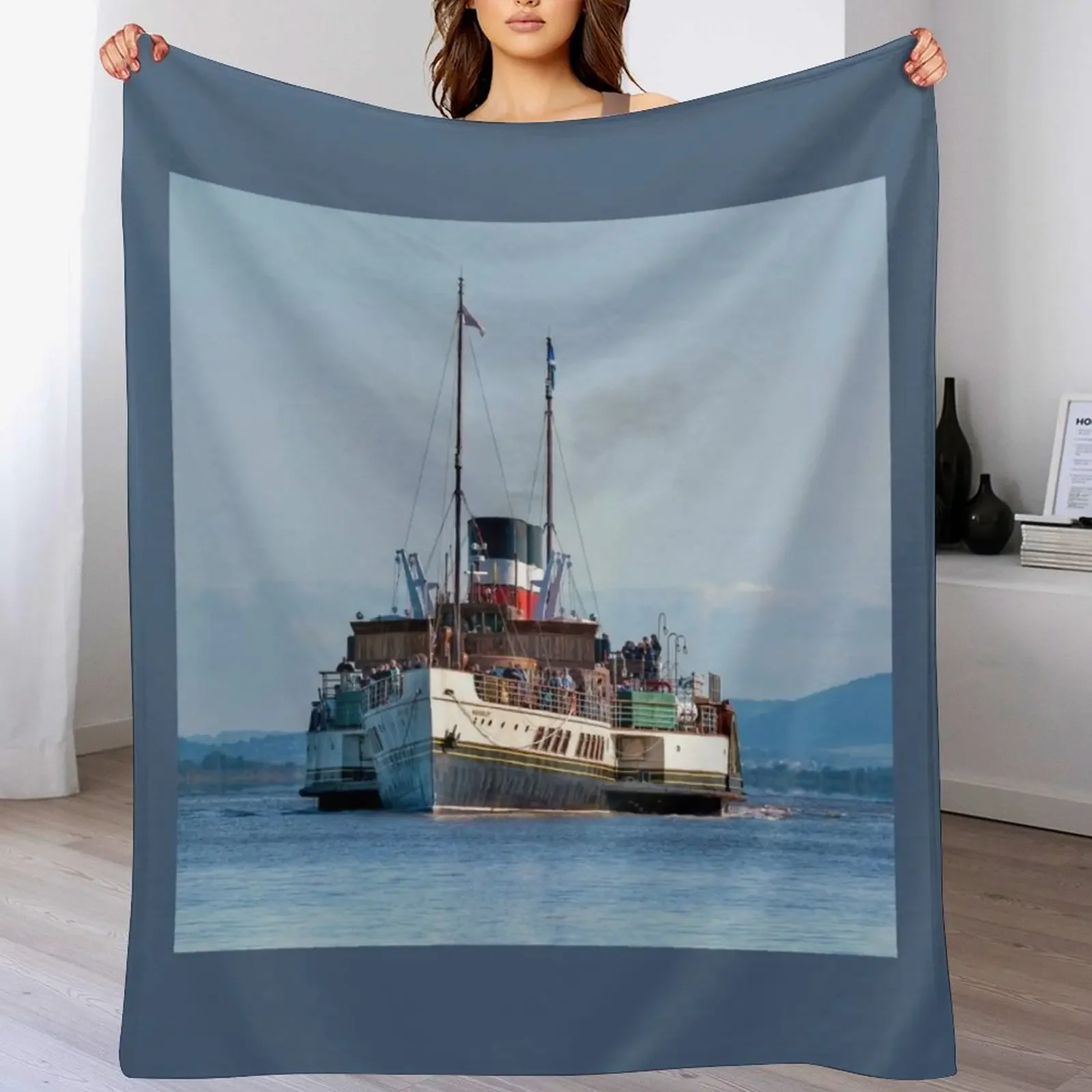 Paddle Steamer Waverley Throw Blanket Polar Vintage Soft Big Cute Plaid Blankets