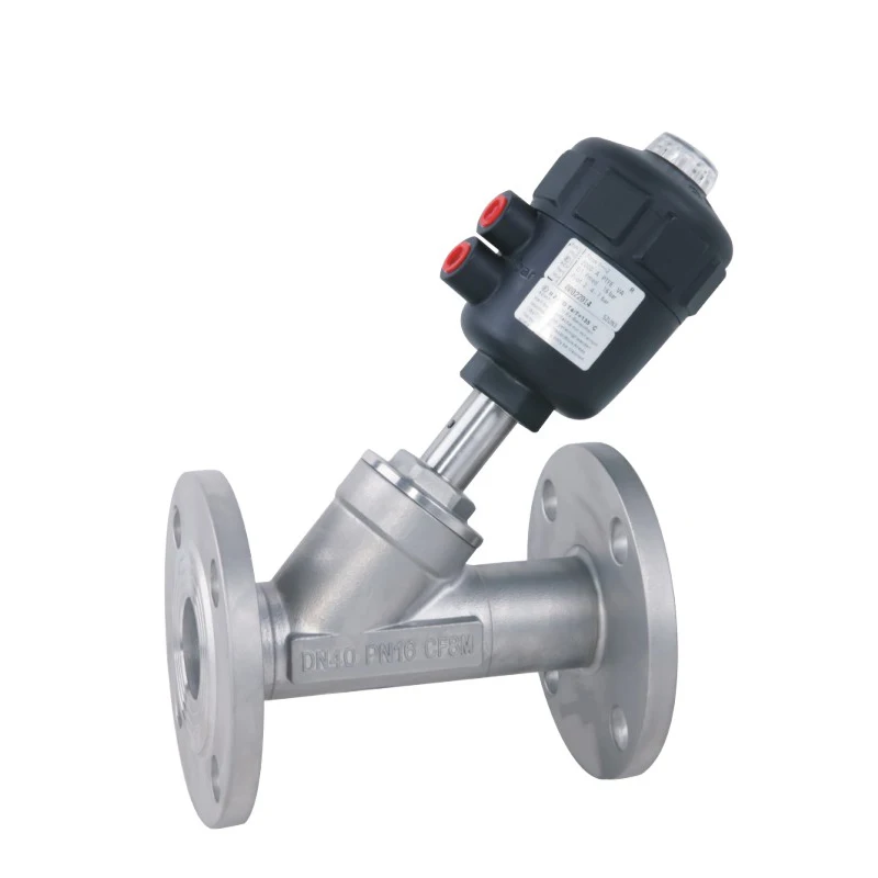 air control PN16  Pneumatic operation position 2 inch stainless steel flange end angle seat valve