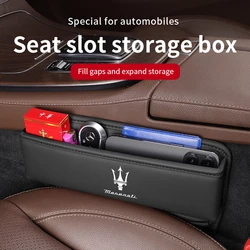 Car Seat Multifunctional Gap Leather Storage Case For Maserati Ghibli Grecale Coupe Quattroporte Levante GranTurismo MC20 Spyder