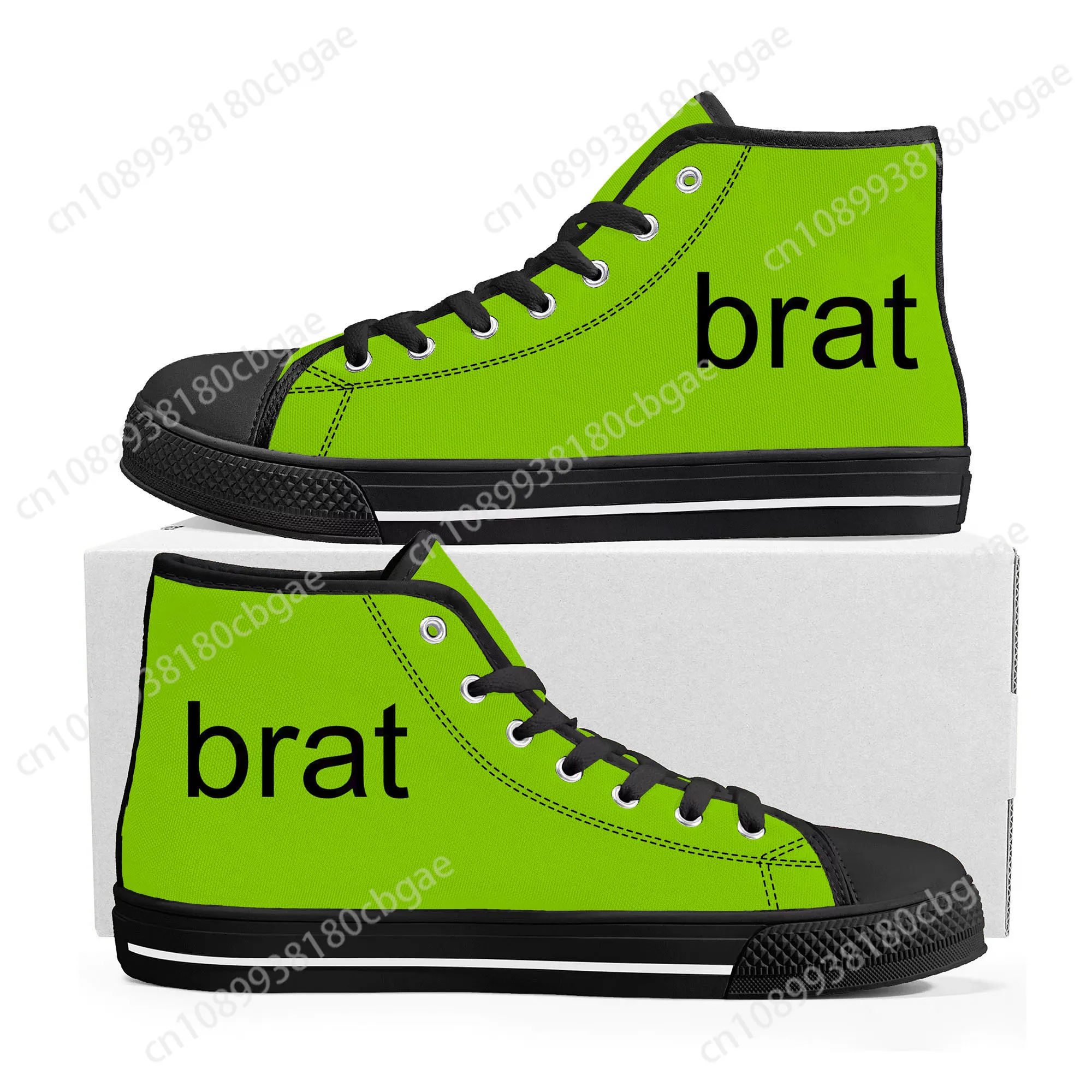 

Brat Album Charli XCX Music High Top Sneakers Mens Womens Teenager High Quality Canvas Sneaker couple Casual Shoe Custom Shoes