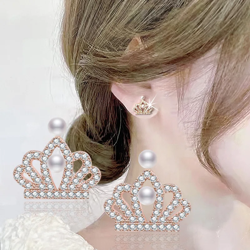 دوزات من الأنماط من الفضة الإسترلينية عيار 925 أقراط أنيقة من الفولاذ المقاوم للصدأ، أقراط نسائية من الزركون الشرير، تقليد