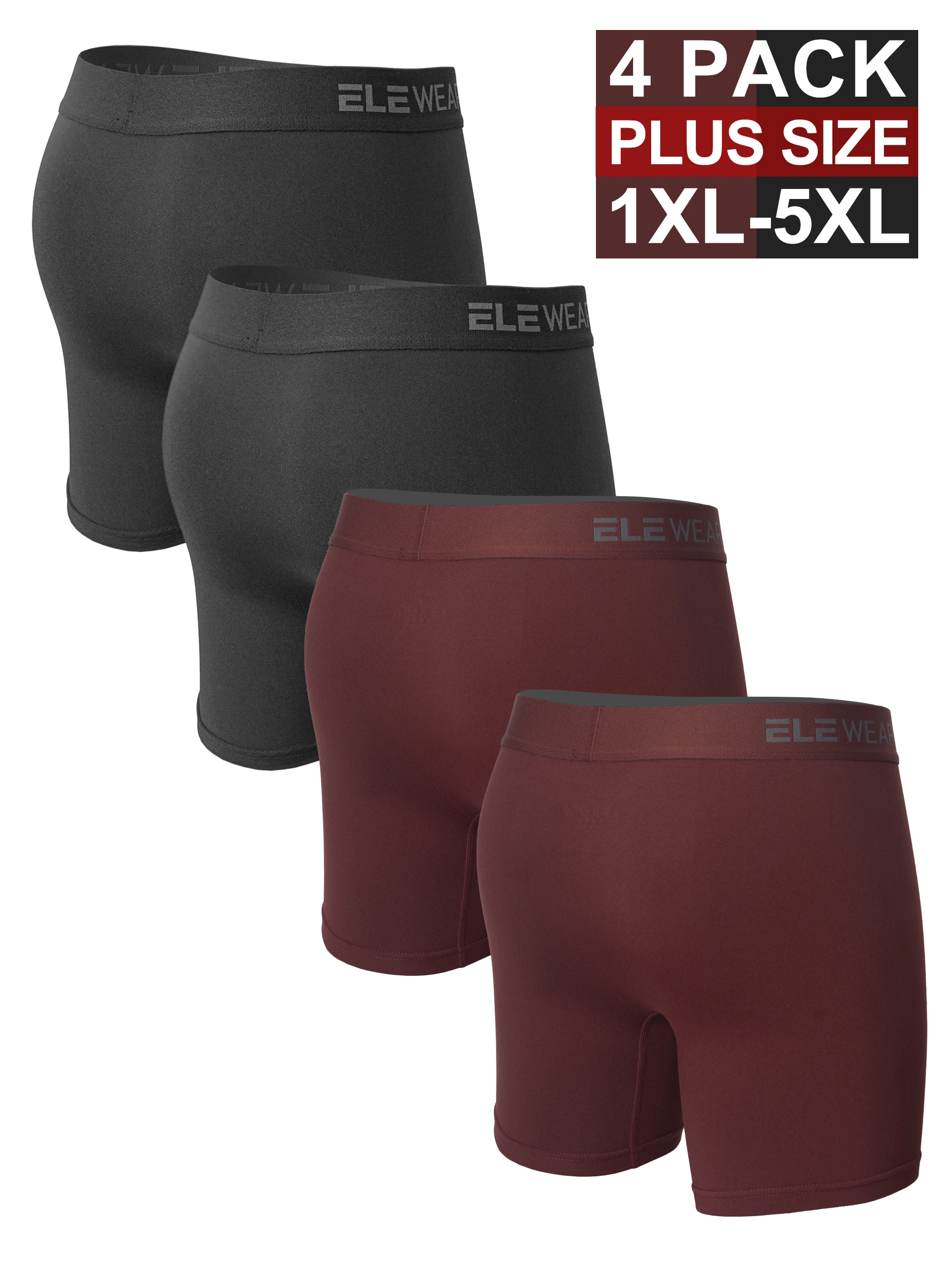 4 حزمة الرجال الملابس الداخلية مع افتتاح تنفس الرجال Boxershorts الرجال سراويل داخلية حجم كبير 1XL-5XL الرطوبة فتل