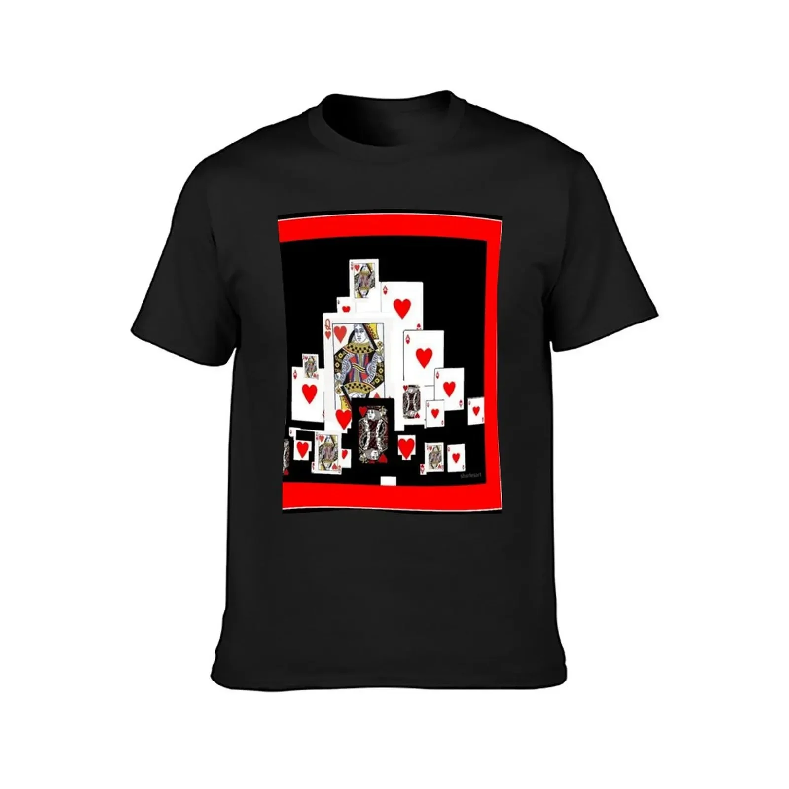 CASINO GAMBLING CARDS ART RED-BLACK DESIGNS T-Shirt custom shirt anime vintage graphic tee plus size men clothing