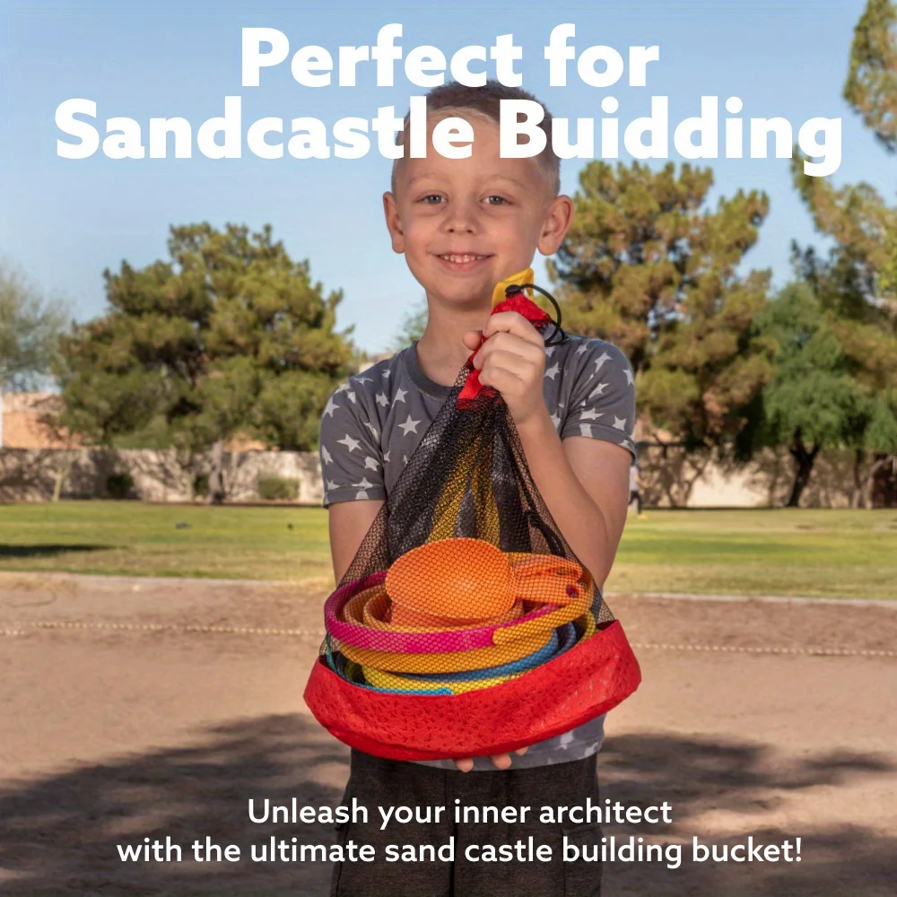 Collapsible Beach Pails With Shovels Set For Sand Play Fun_voghion.com