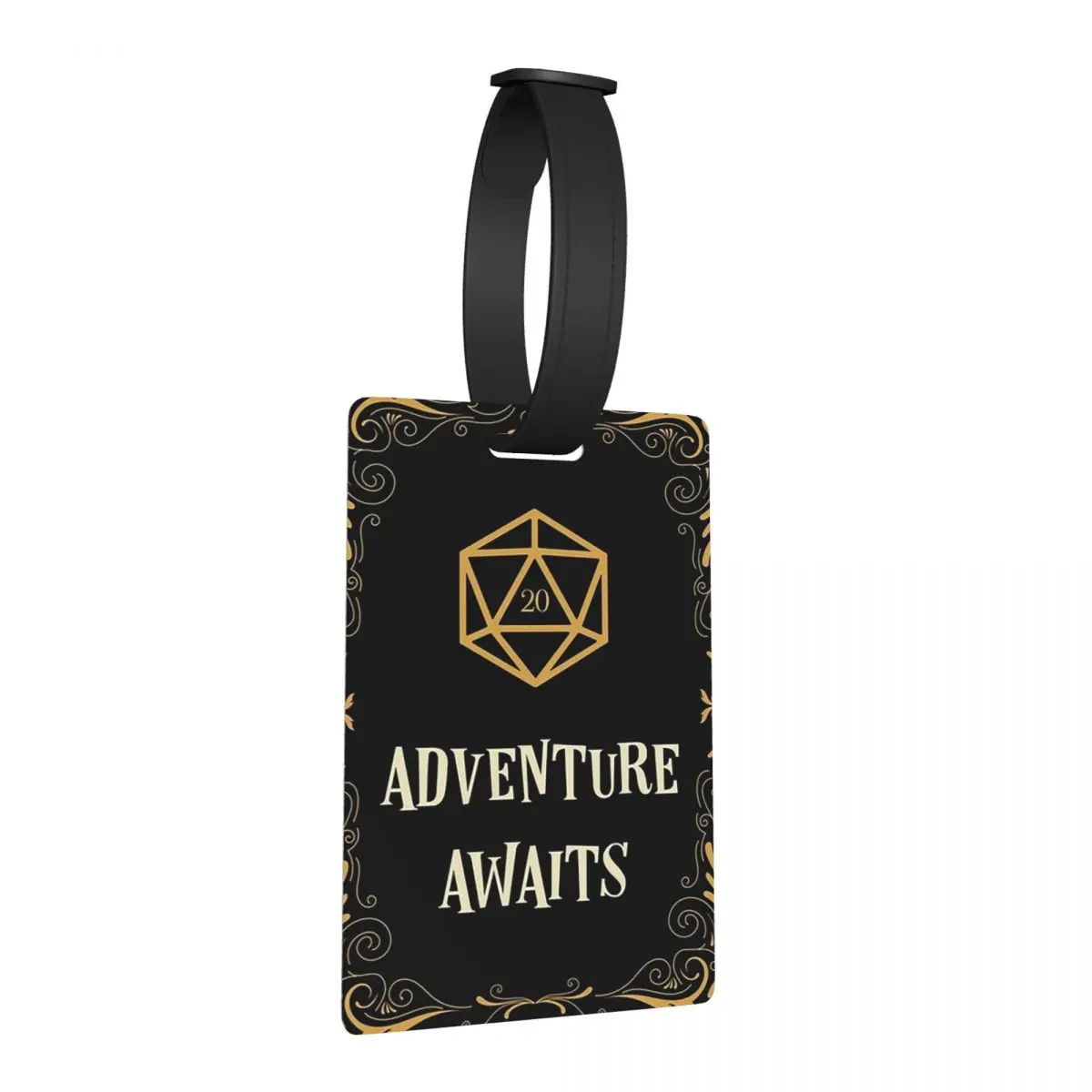 

Adventure Awaits D20 Dice Tabletop RPG Luggage Tags Suitcase Travel Fashion Baggage Boarding Tag Label Holder ID Name Address