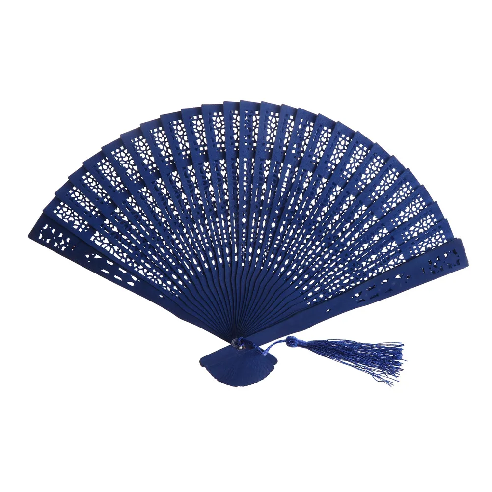 1PC Fashion Wedding Hand Fragrant Party Carved Folding Fan Chinese Wooden Vintage Hollow Antiquity