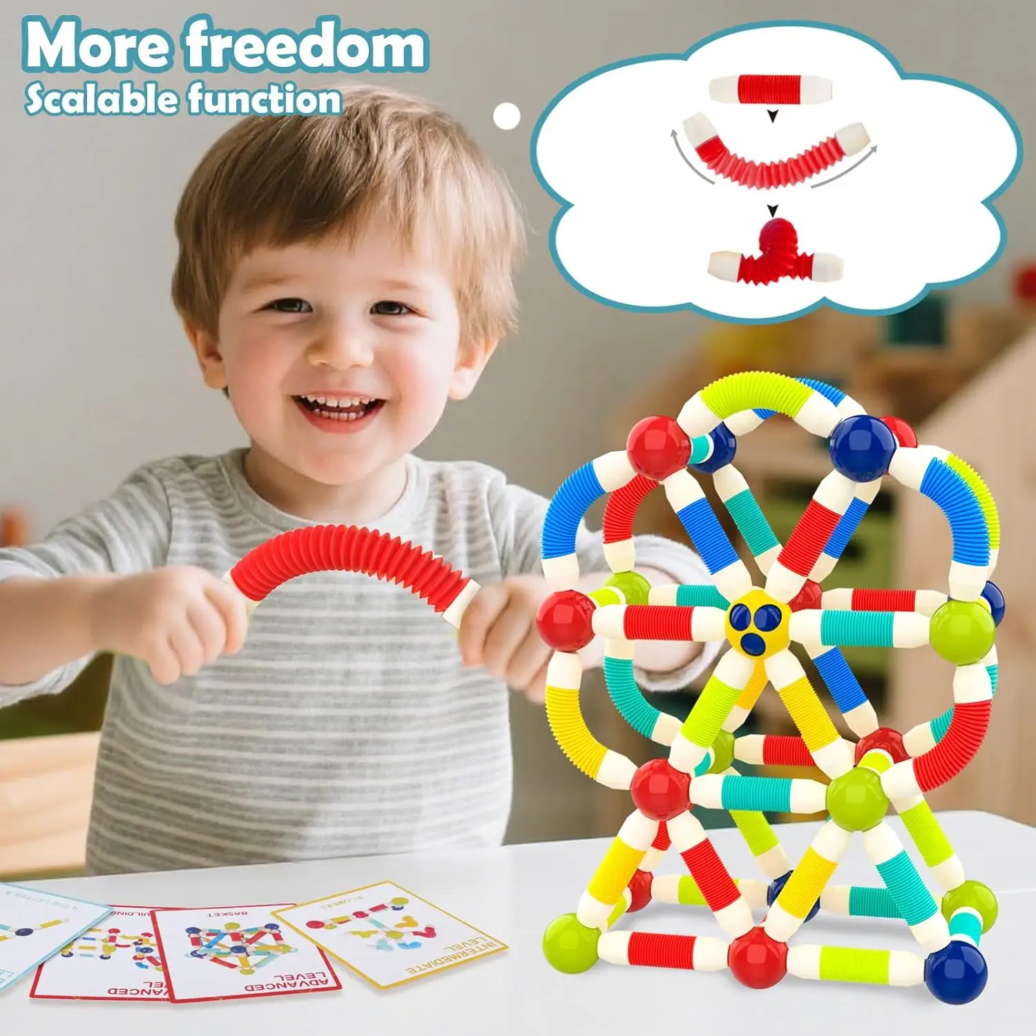 Magnetic Sticks Building Blocks Toy Flexible Tube Magnet Construction Set STEM Montessori Learning Educational Christmas Gift