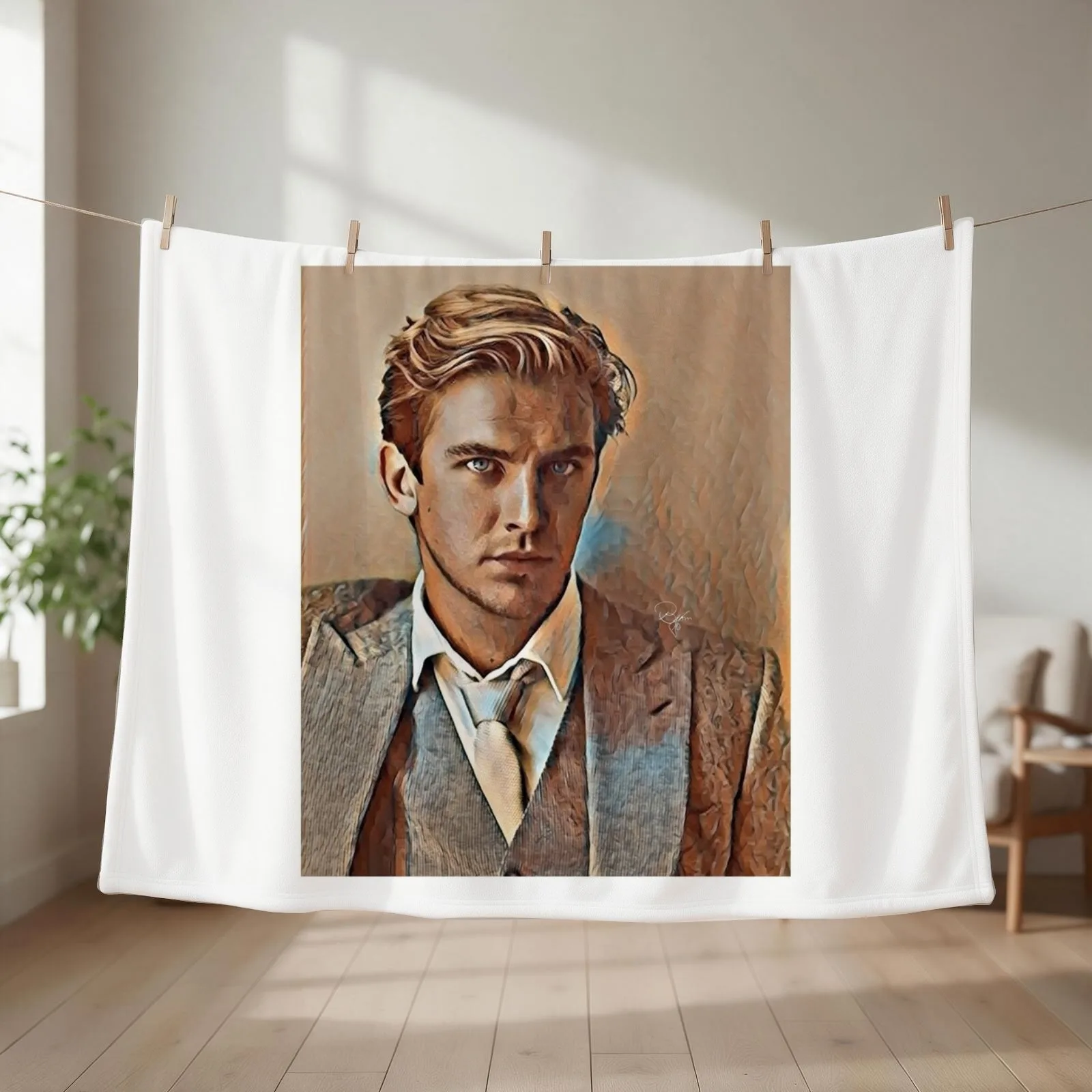 Dan Stevens 2 Throw Blanket couch cozy soft plush fuzzy picnic outdoor blanket